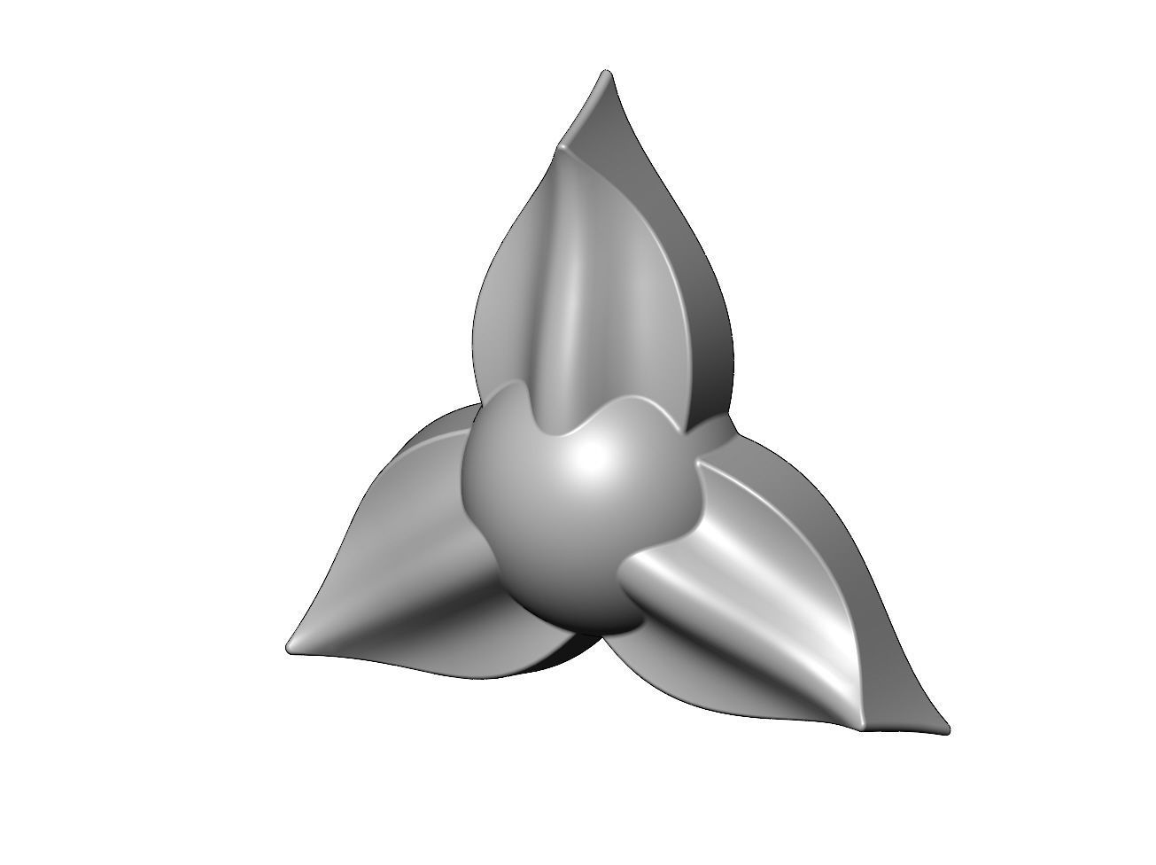 3 Leaf star rosette molding 3D print model_1