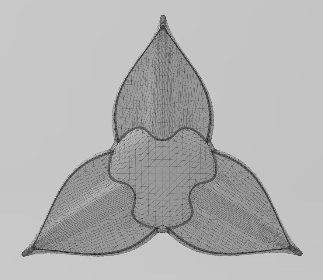 3 Leaf star rosette molding 3D print model_9