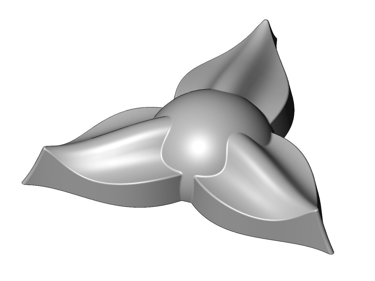 3 Leaf star rosette molding 3D print model_8