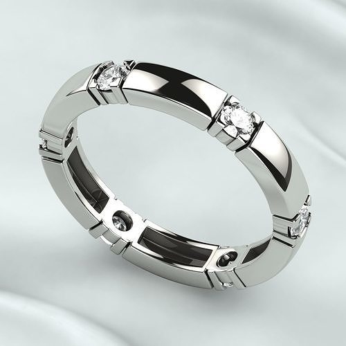 Six Gems Gold Ring 3D print model