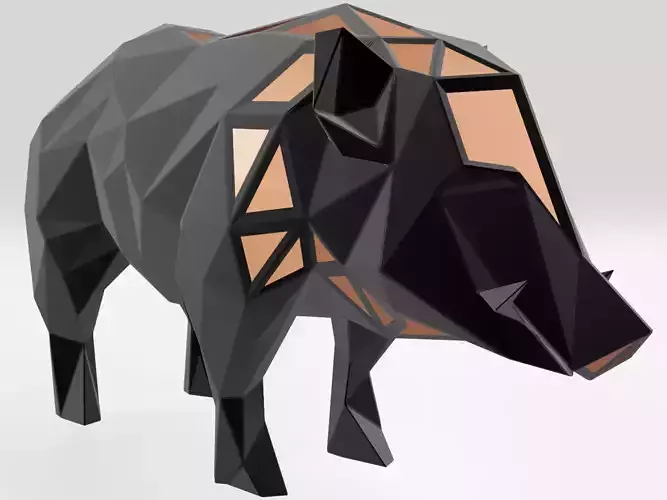 Polygonal Wild Boar Parametric