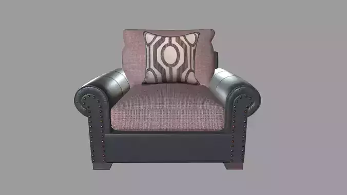 Sofa 3D Model leather chair with pillow