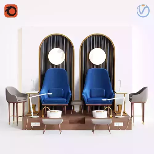Podium for Pedicure and Manicure Set1 3D model