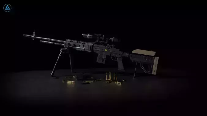 MKS 56X Sniper Rifle Low-poly 3D model MKS 56X Sniper Rifle Low-poly 3D model