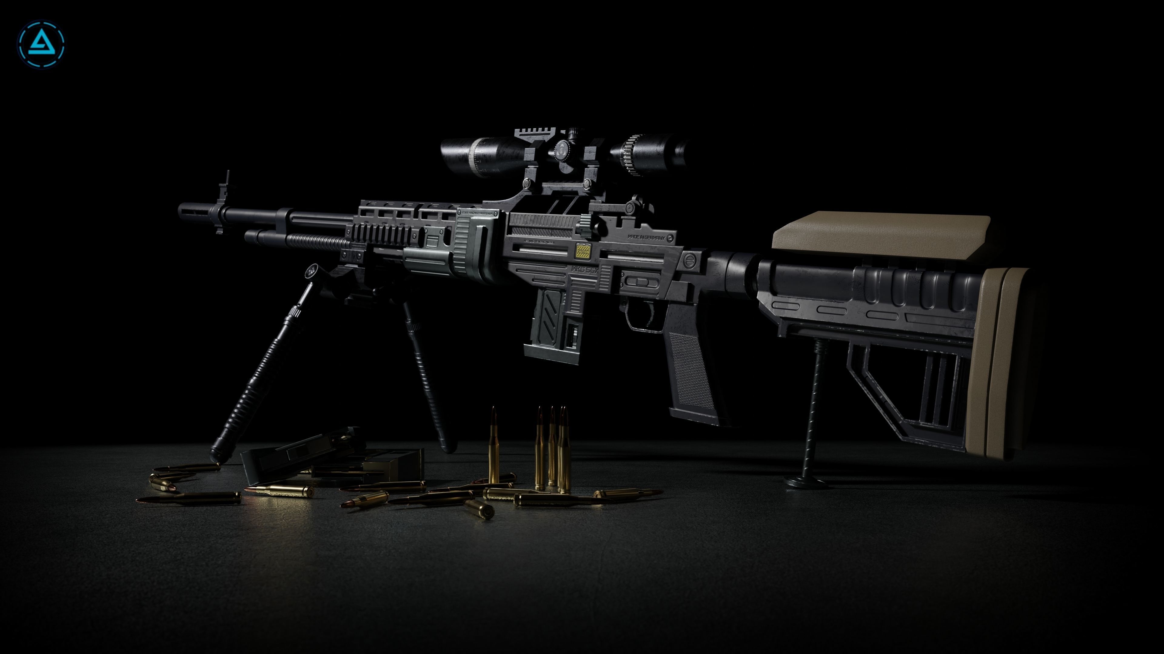 MKS 56X Sniper Rifle Low-poly 3D model_1