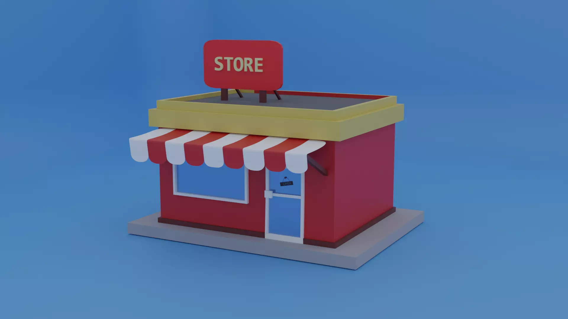 Shops store 3D model_0