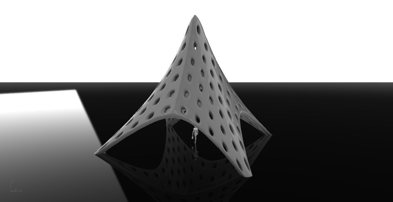 Tent Architectural Stand Alone Building Structure 3D model_3