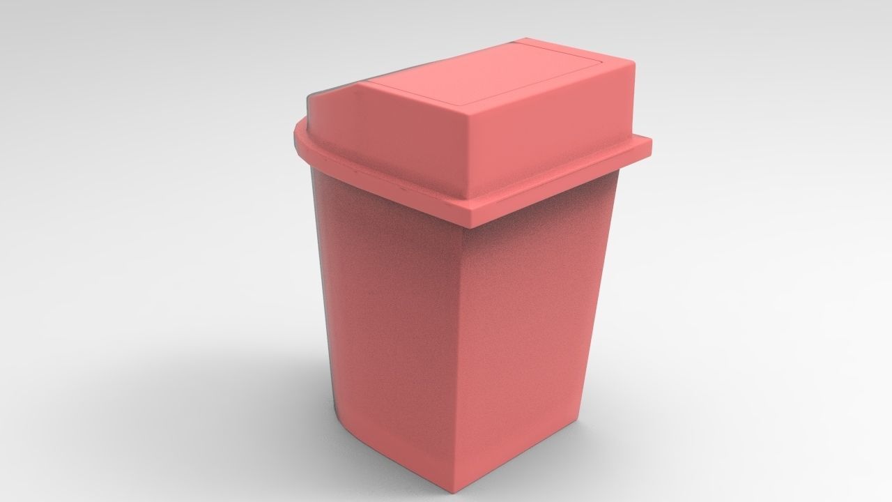 Bin 3D Model trash can Low-poly 3D model_1