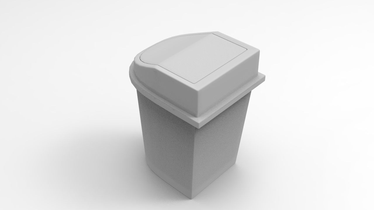 Bin 3D Model trash can Low-poly 3D model_8