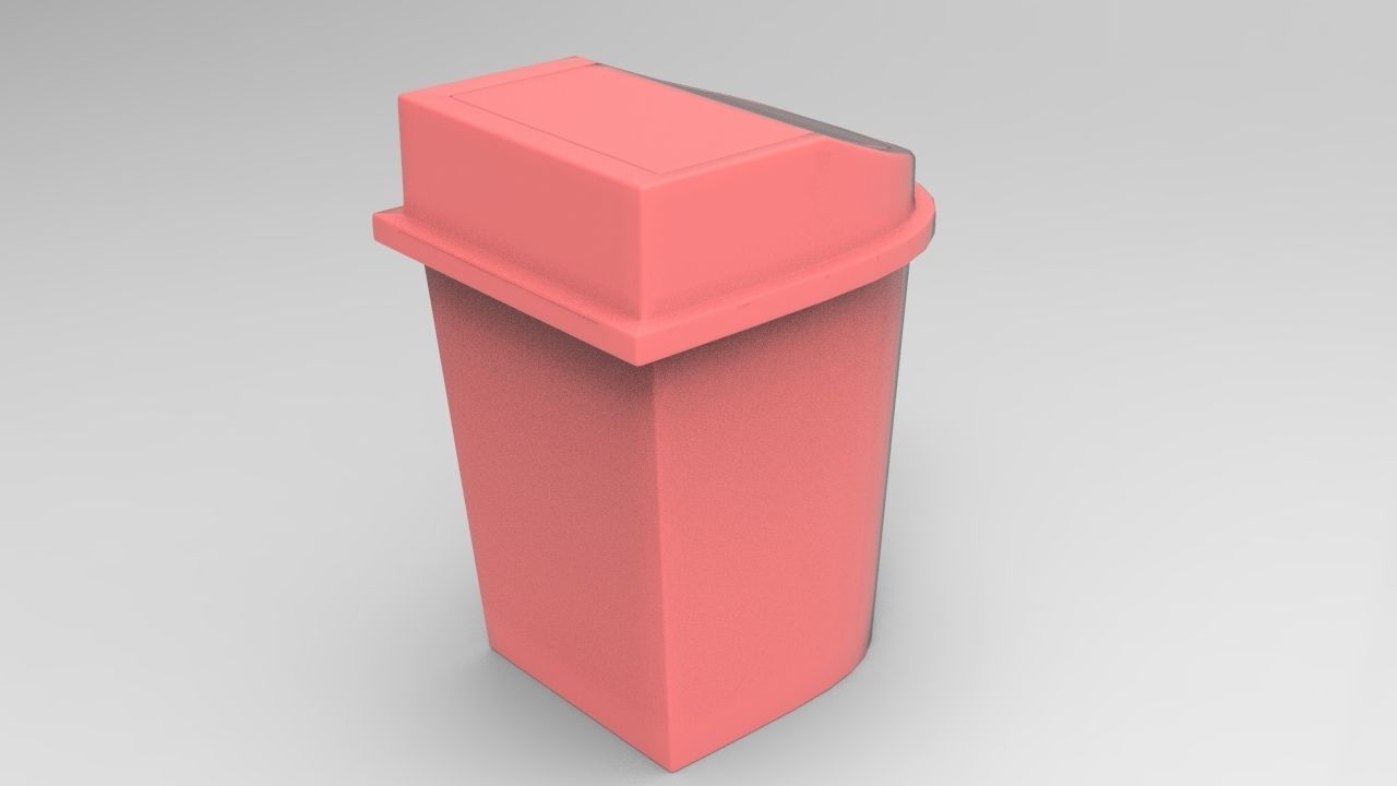 Bin 3D Model trash can Low-poly 3D model_2
