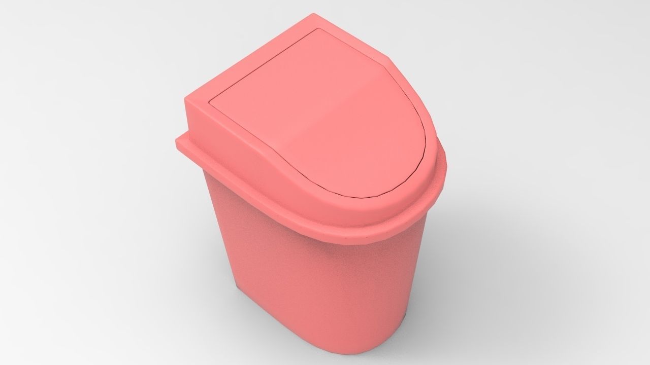 Bin 3D Model trash can Low-poly 3D model_3