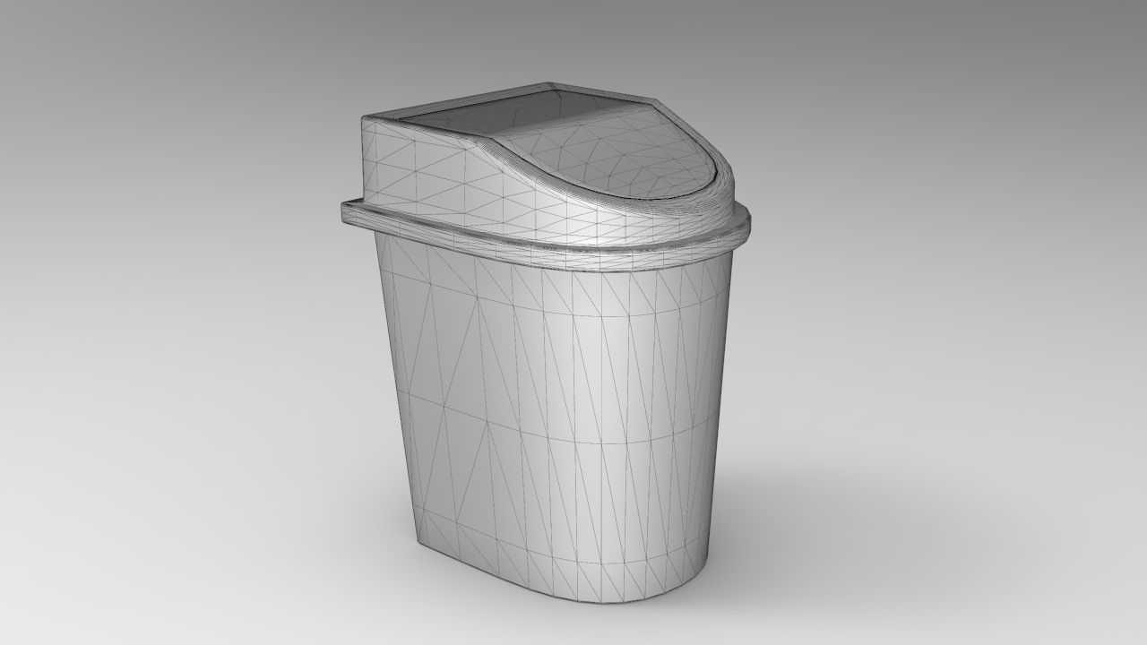 Bin 3D Model trash can Low-poly 3D model_5