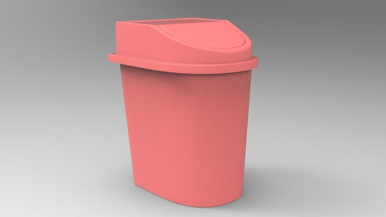 Bin 3D Model trash can Low-poly 3D model_4
