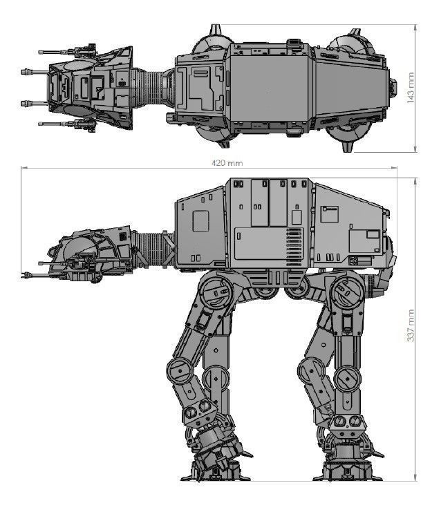 STAR WARS AT-AT IMPERIAL WALKER PRINTABLE WITH INSTRUCTIONS 3D print model_3
