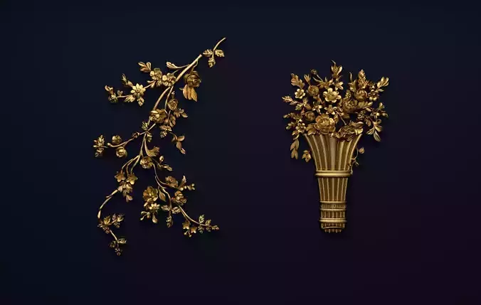 Classic decor ornament v-3D model 24