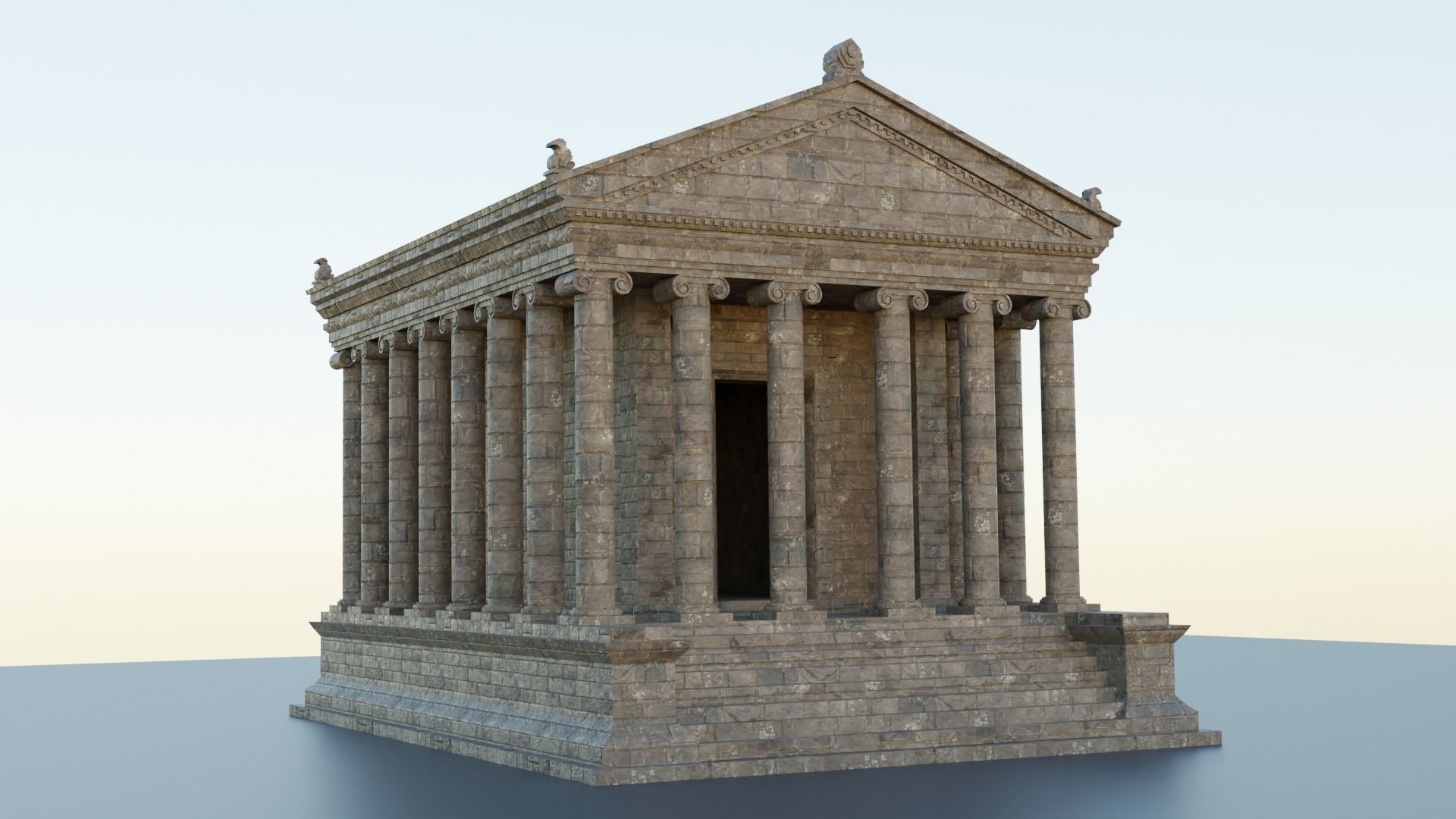 Greco-Roman Temple of Garni PBR game ready Low-poly 3D model_5