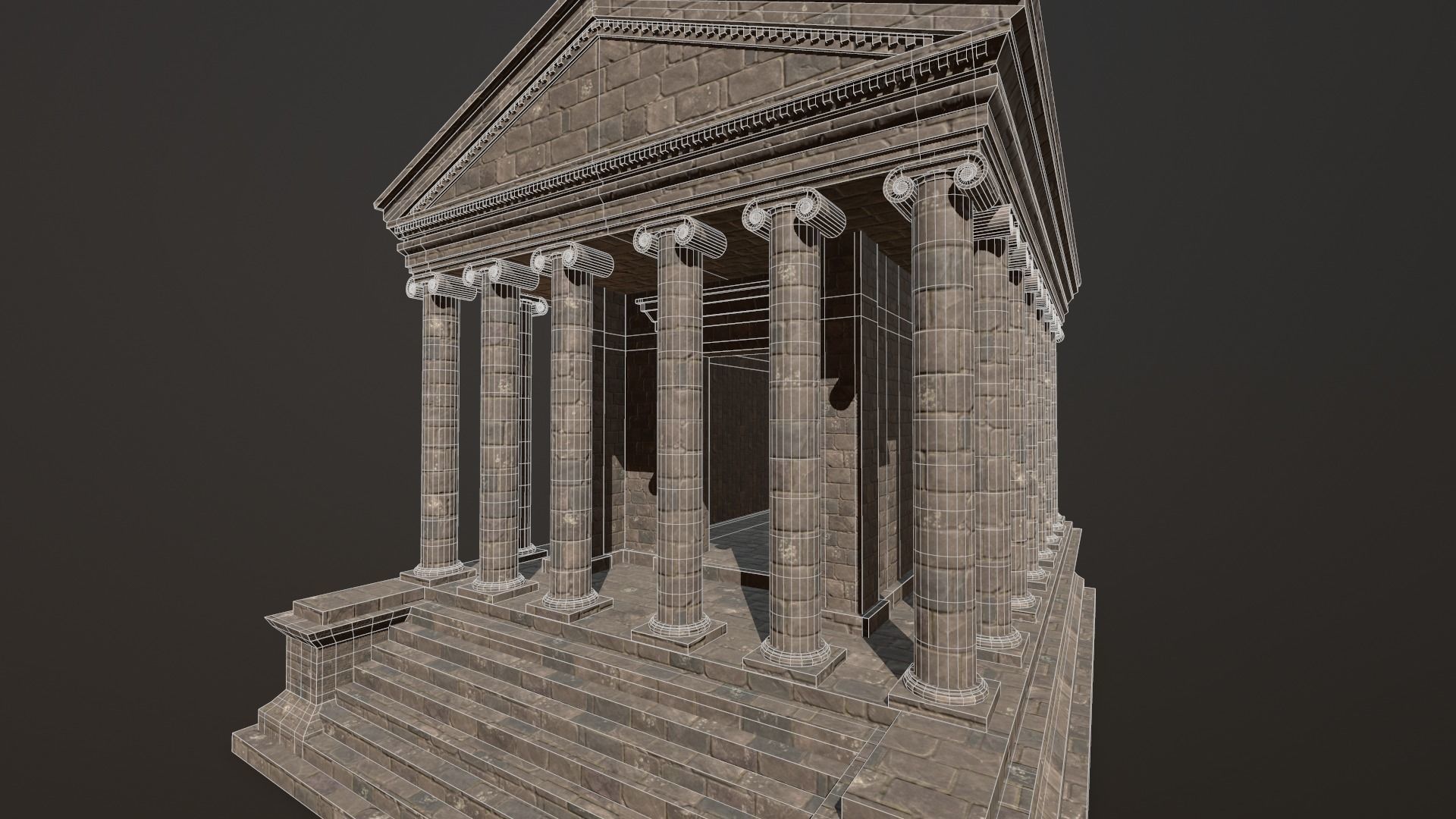 Greco-Roman Temple of Garni PBR game ready Low-poly 3D model_24