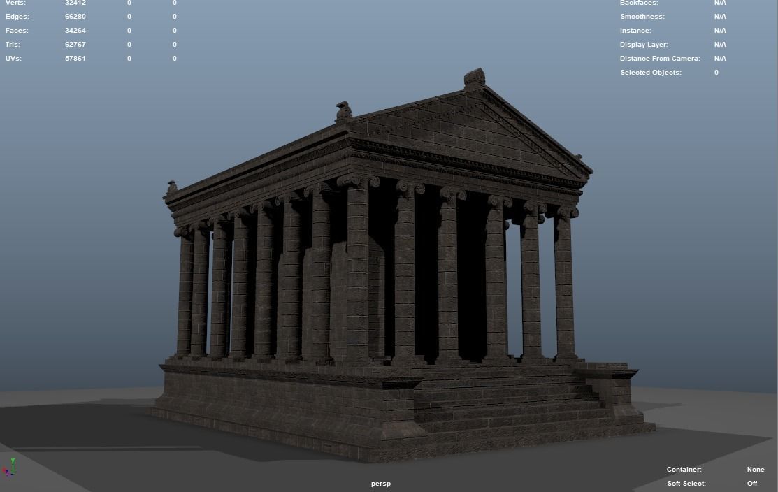 Greco-Roman Temple of Garni PBR game ready Low-poly 3D model_25