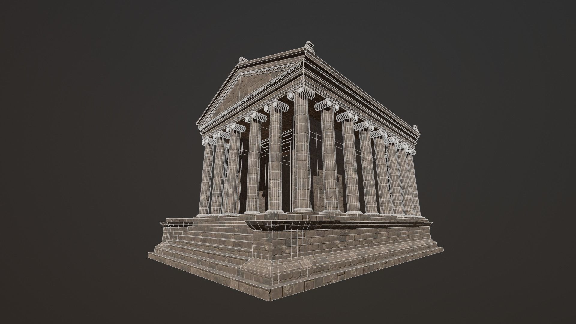 Greco-Roman Temple of Garni PBR game ready Low-poly 3D model_22
