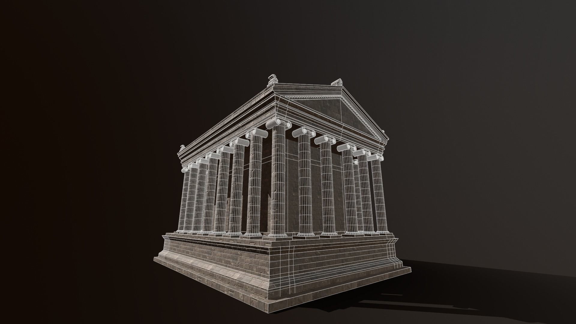 Greco-Roman Temple of Garni PBR game ready Low-poly 3D model_21