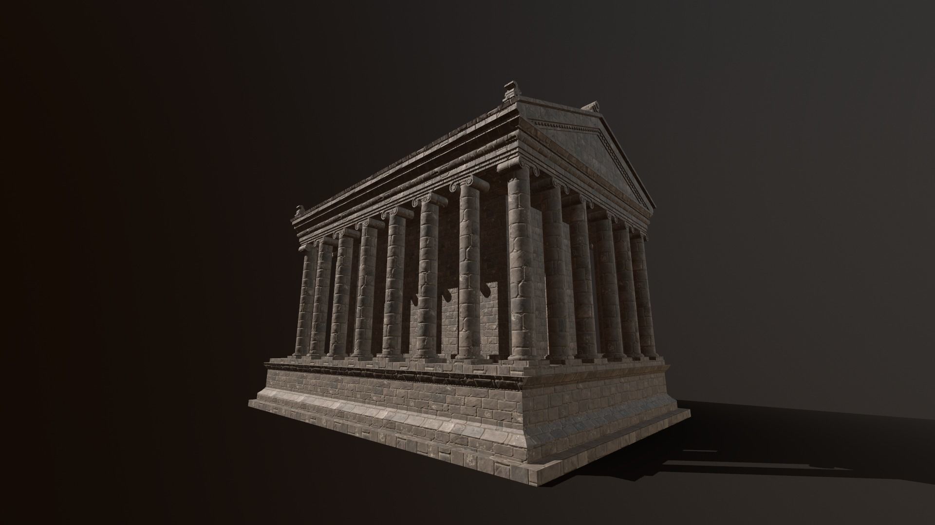 Greco-Roman Temple of Garni PBR game ready Low-poly 3D model_14