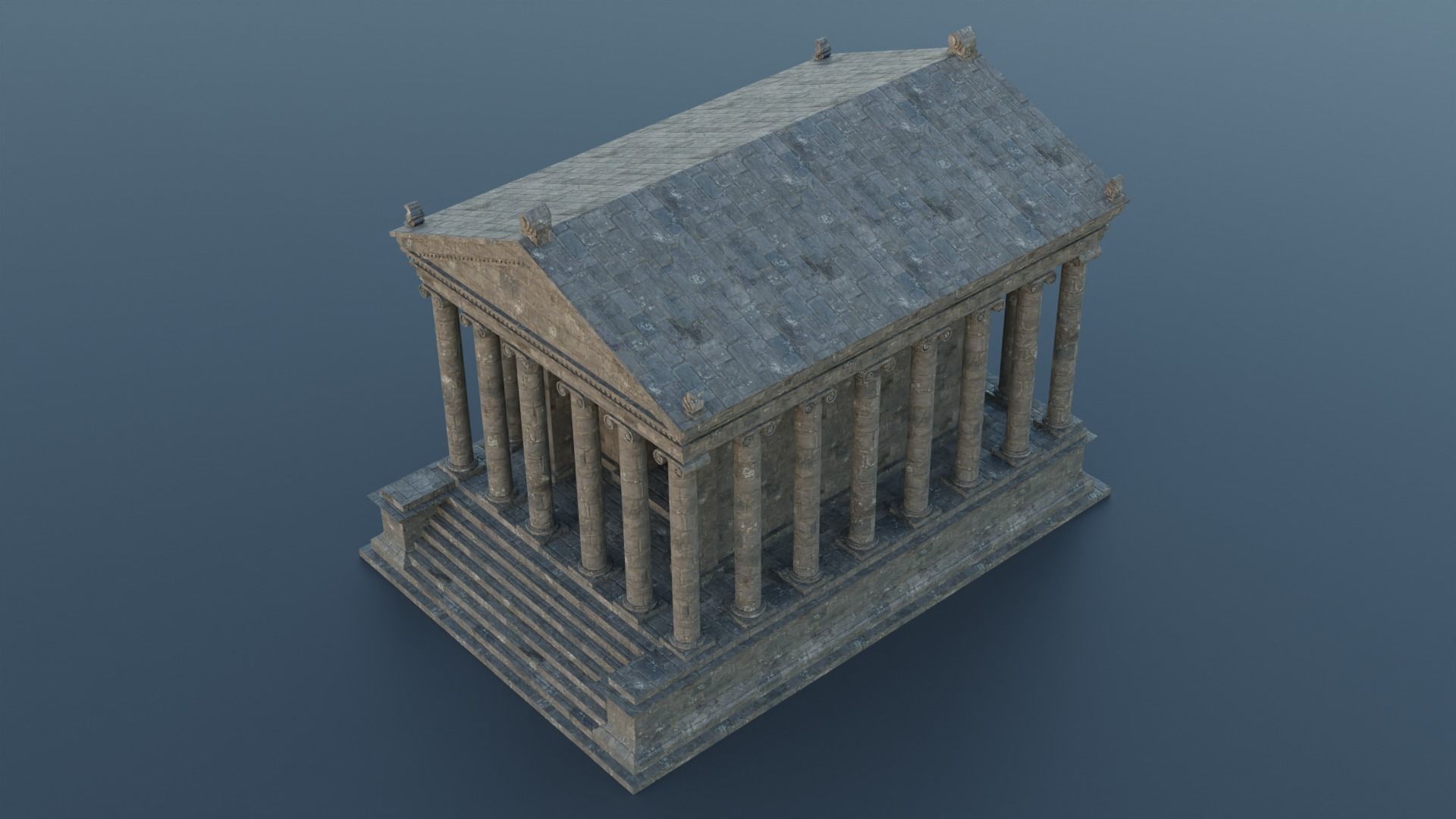 Greco-Roman Temple of Garni PBR game ready Low-poly 3D model_10