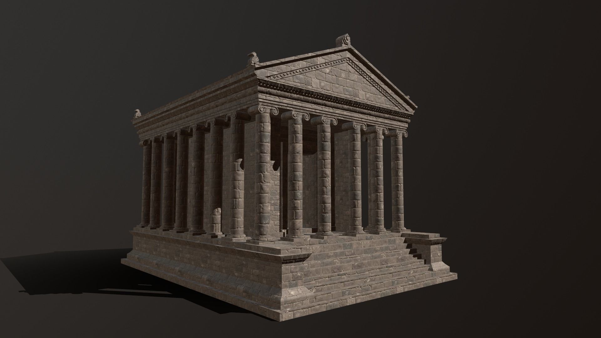 Greco-Roman Temple of Garni PBR game ready Low-poly 3D model_12