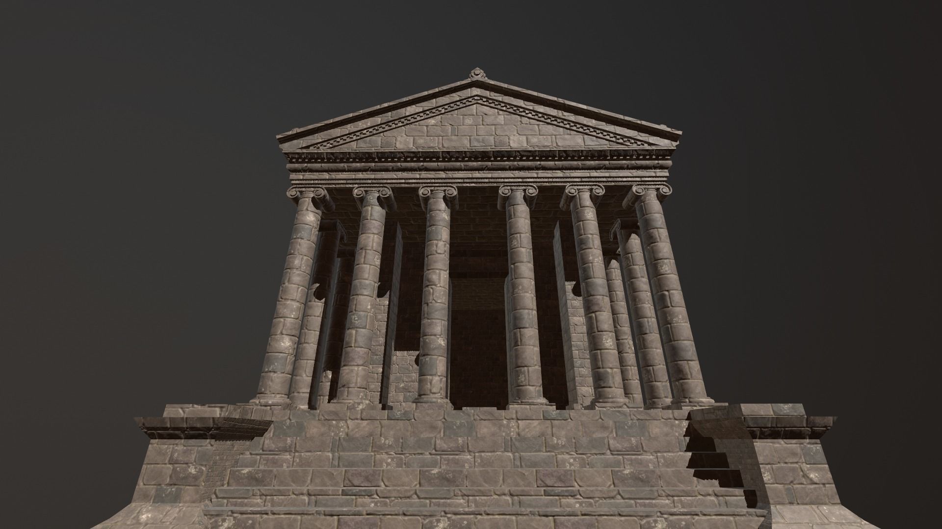 Greco-Roman Temple of Garni PBR game ready Low-poly 3D model_17