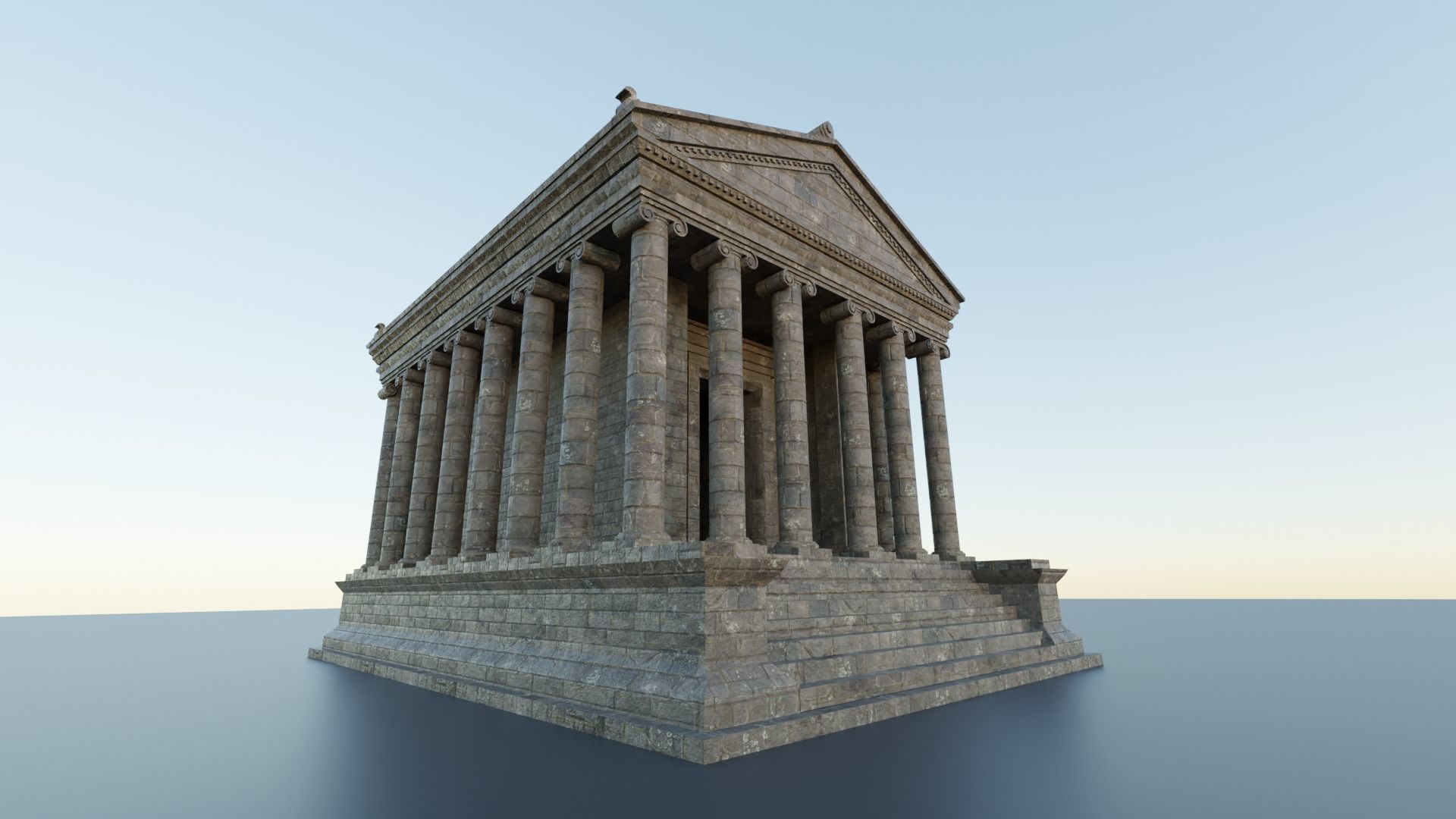 Greco-Roman Temple of Garni PBR game ready Low-poly 3D model_11