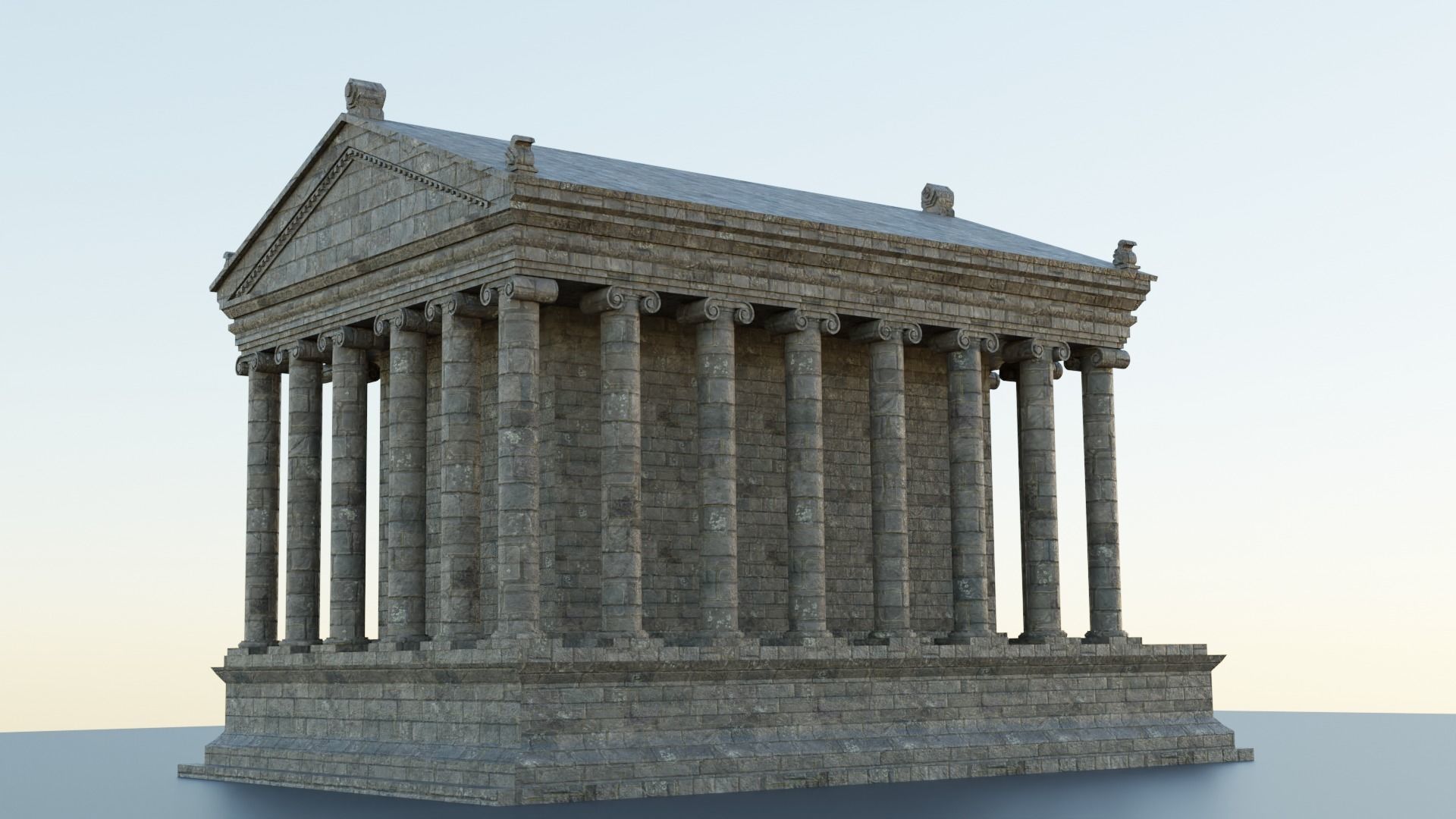 Greco-Roman Temple of Garni PBR game ready Low-poly 3D model_7