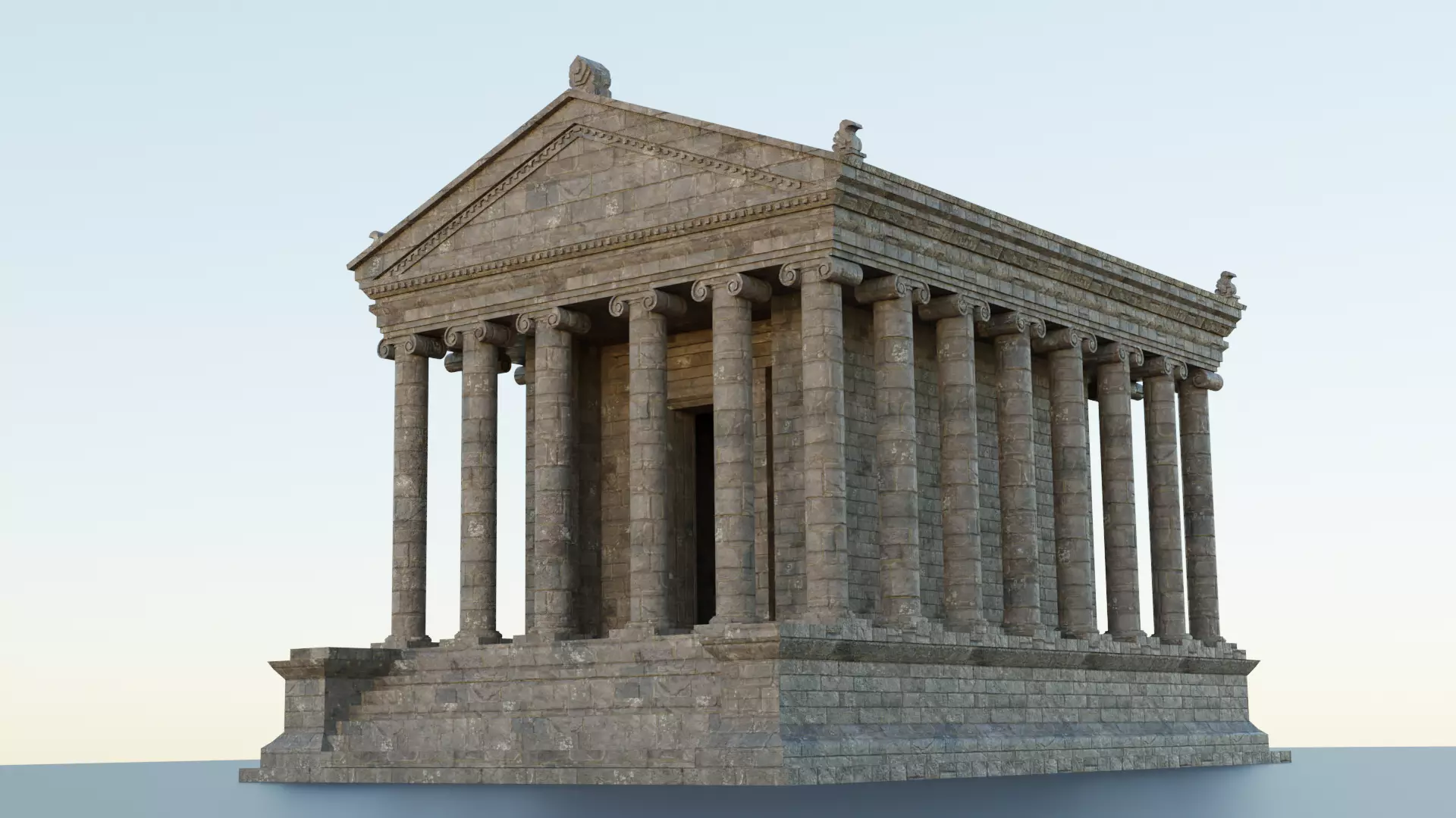 Greco-Roman Temple of Garni PBR game ready Low-poly 3D model_0