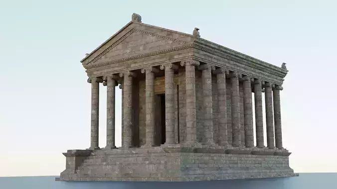 Greco-Roman Temple of Garni PBR game ready Low-poly 3D model