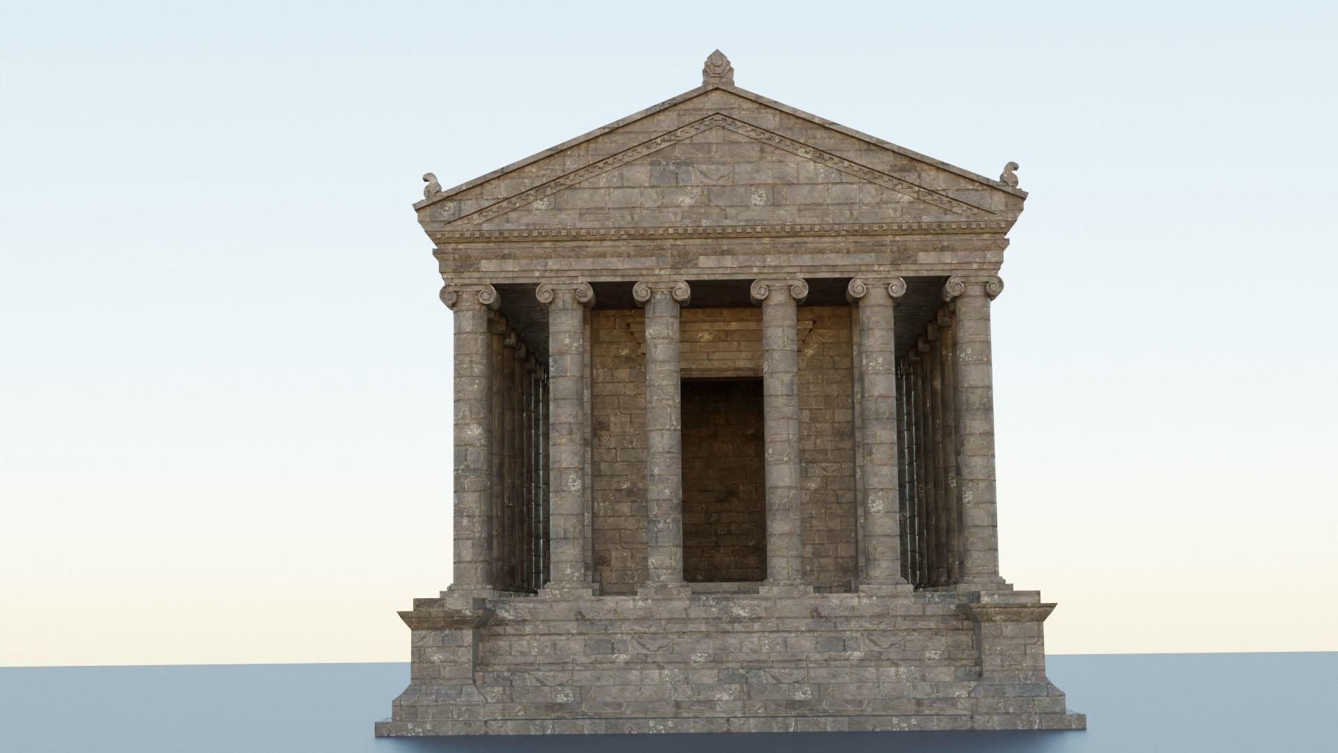 Greco-Roman Temple of Garni PBR game ready Low-poly 3D model_4