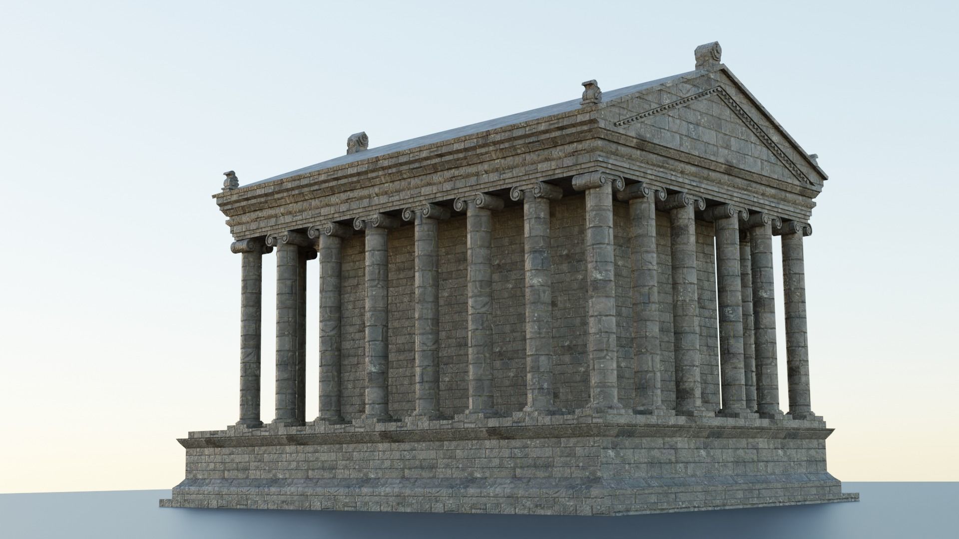 Greco-Roman Temple of Garni PBR game ready Low-poly 3D model_9