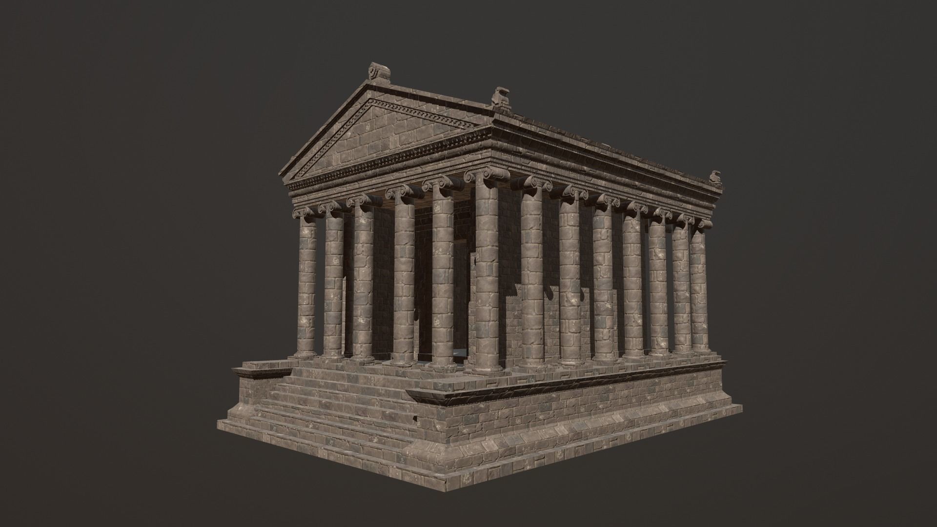 Greco-Roman Temple of Garni PBR game ready Low-poly 3D model_13