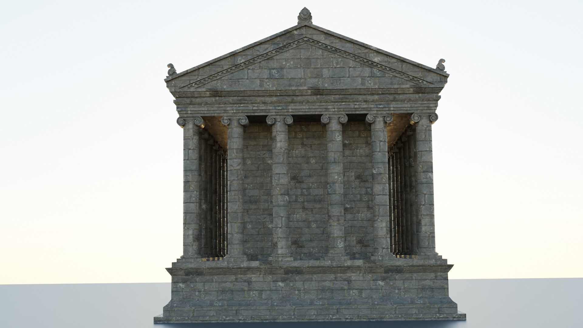 Greco-Roman Temple of Garni PBR game ready Low-poly 3D model_8