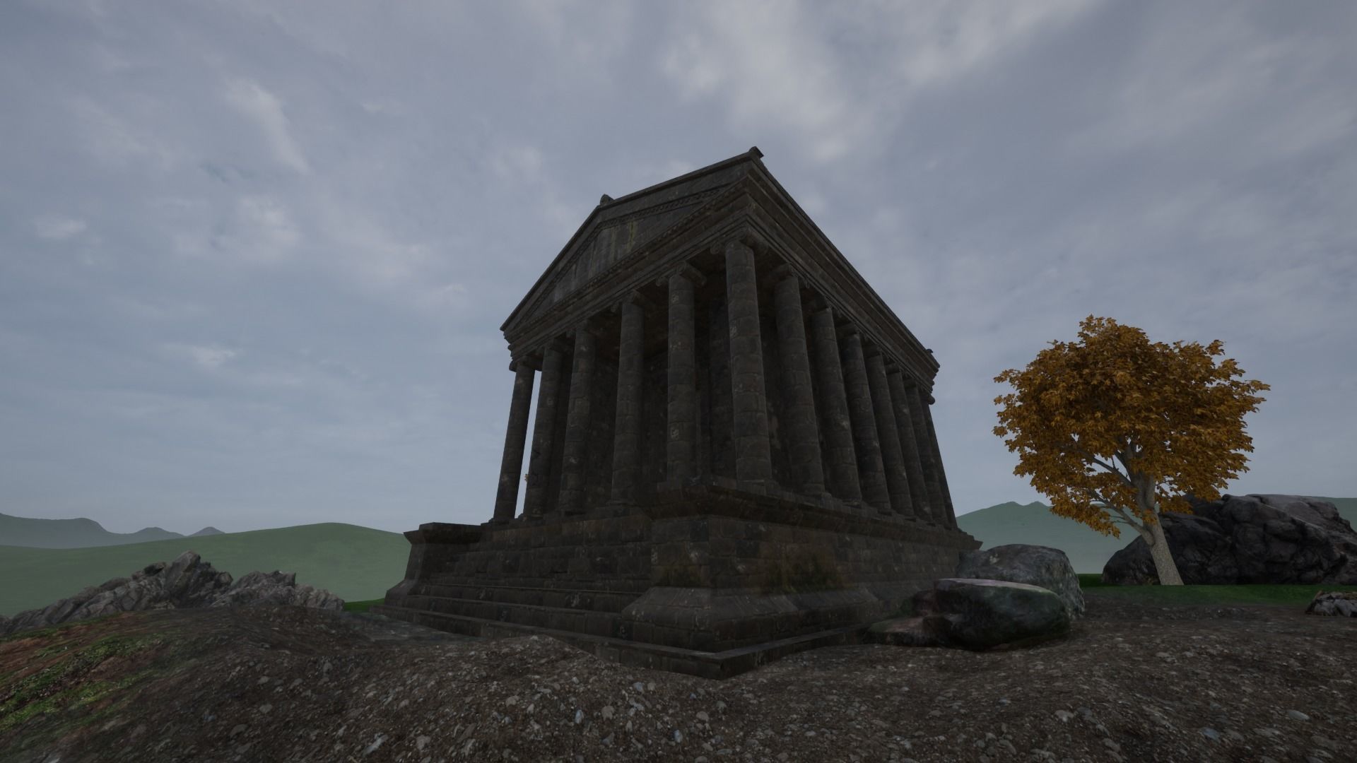 Greco-Roman Temple of Garni PBR game ready Low-poly 3D model_28