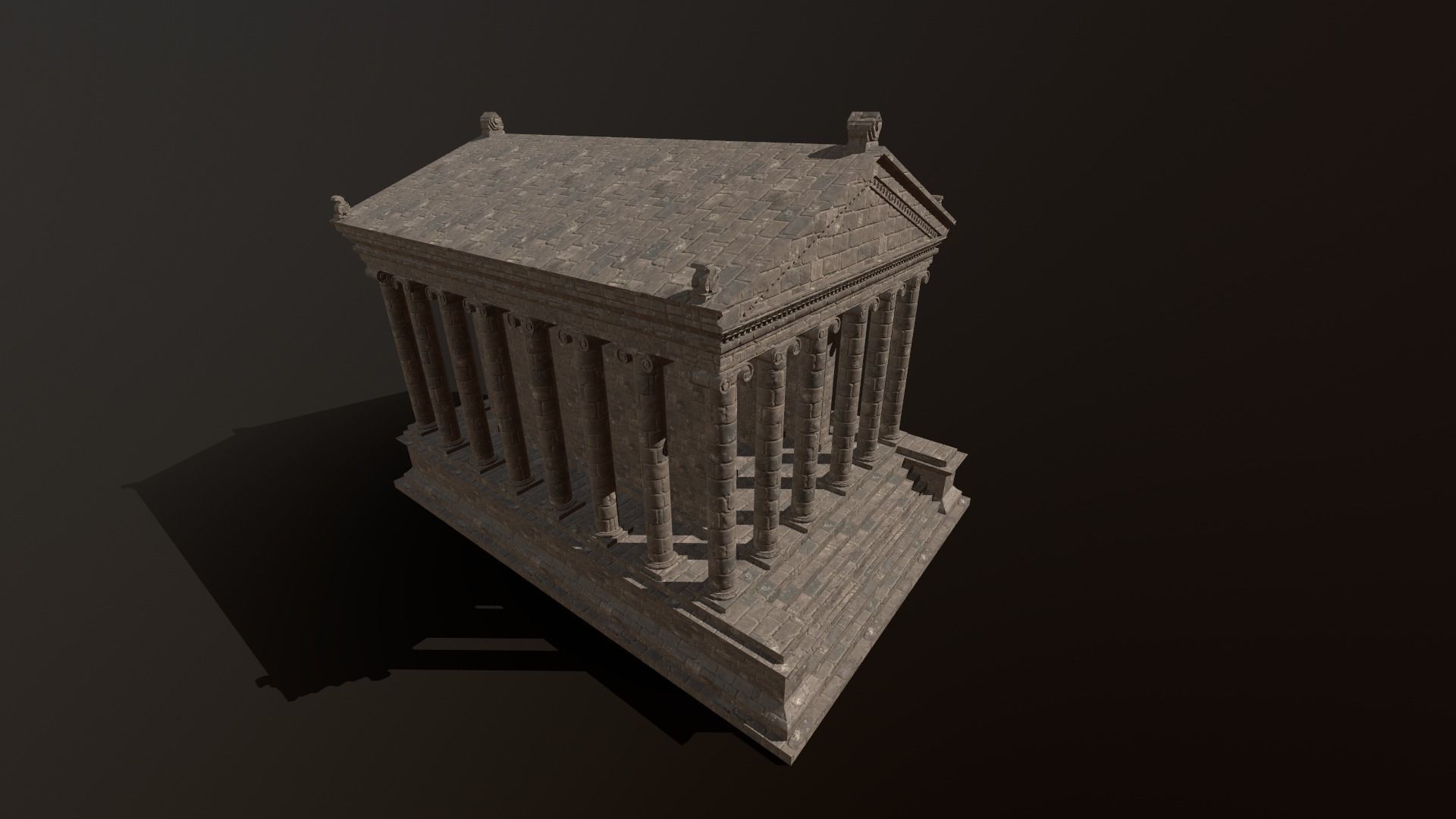 Greco-Roman Temple of Garni PBR game ready Low-poly 3D model_15