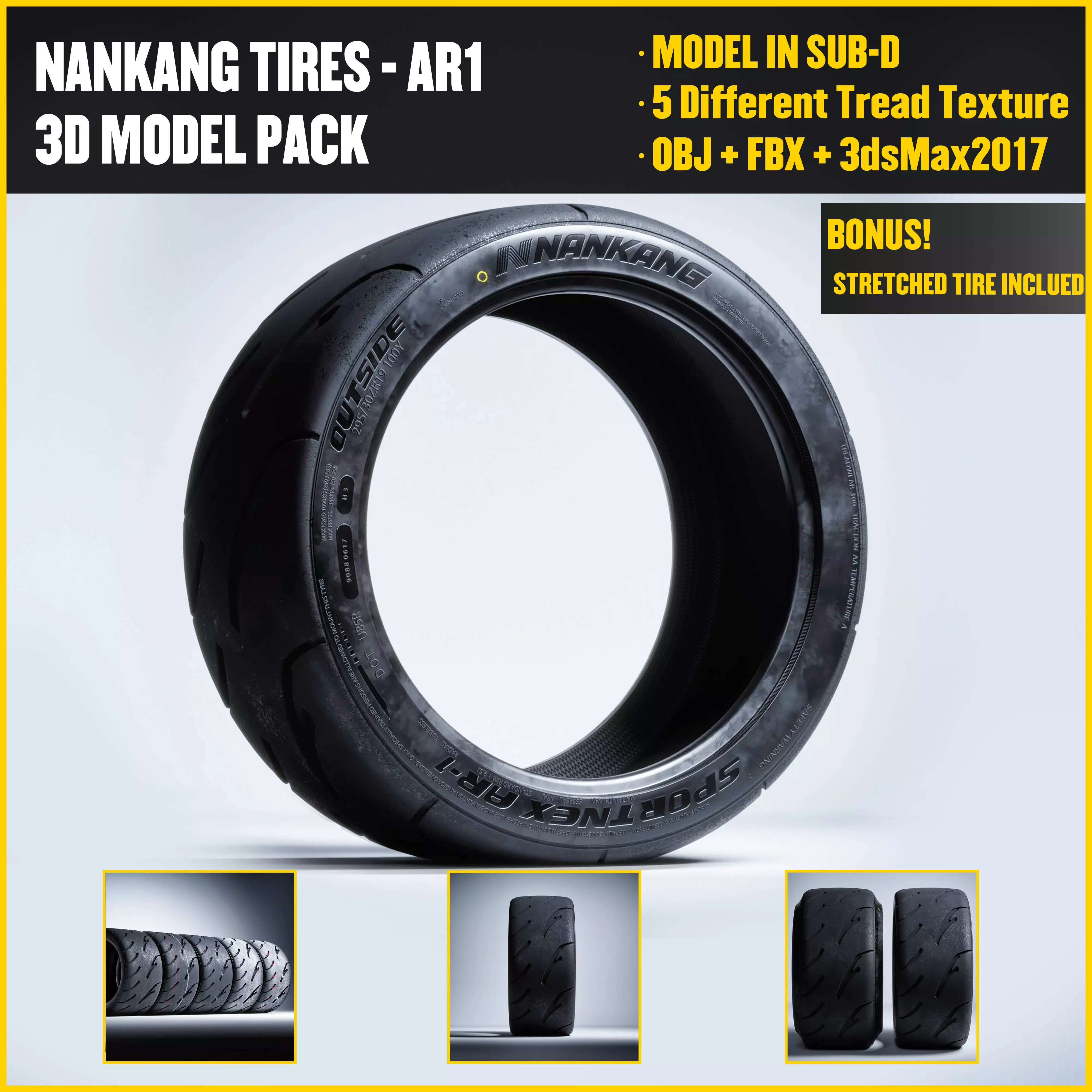 NANKANG TIRES - AR1  Low-poly 3D model_0