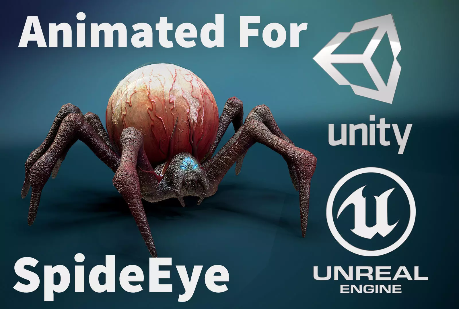 SpideEye spider with eye Low-poly 3D model