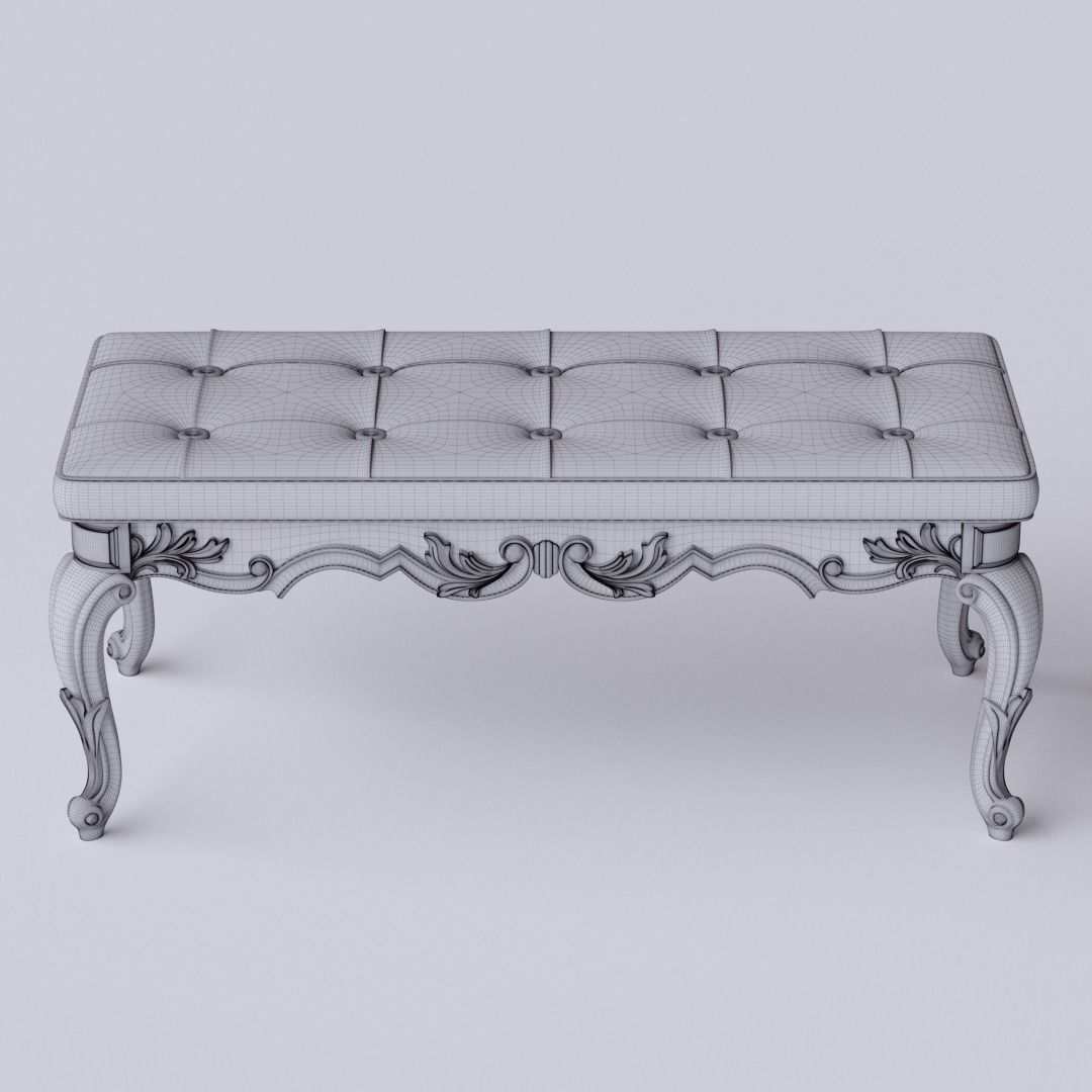 Classic bench 3D model_6