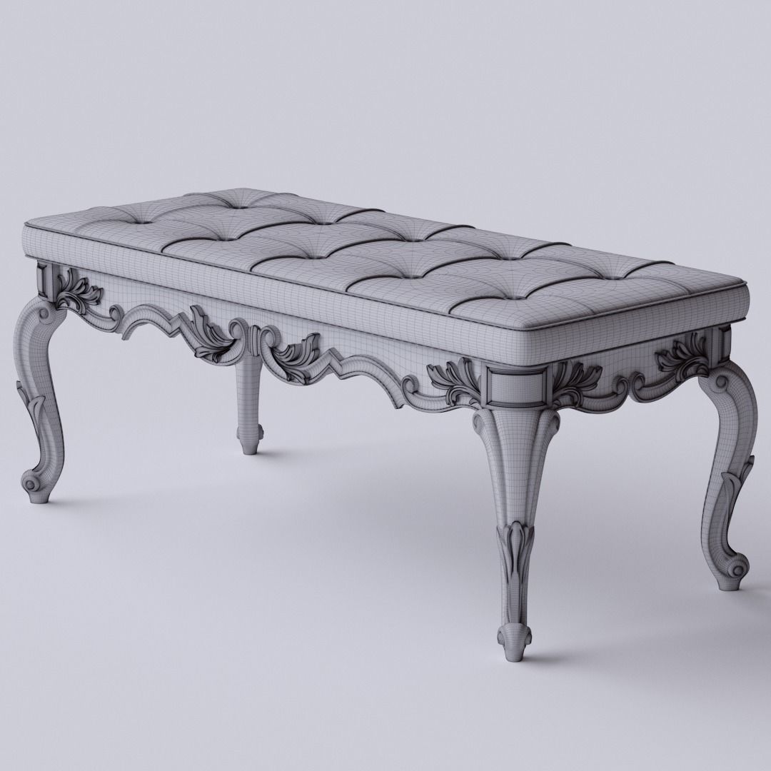 Classic bench 3D model_5
