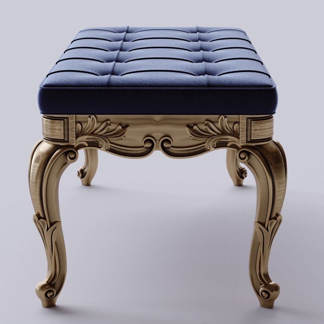 Classic bench 3D model_4