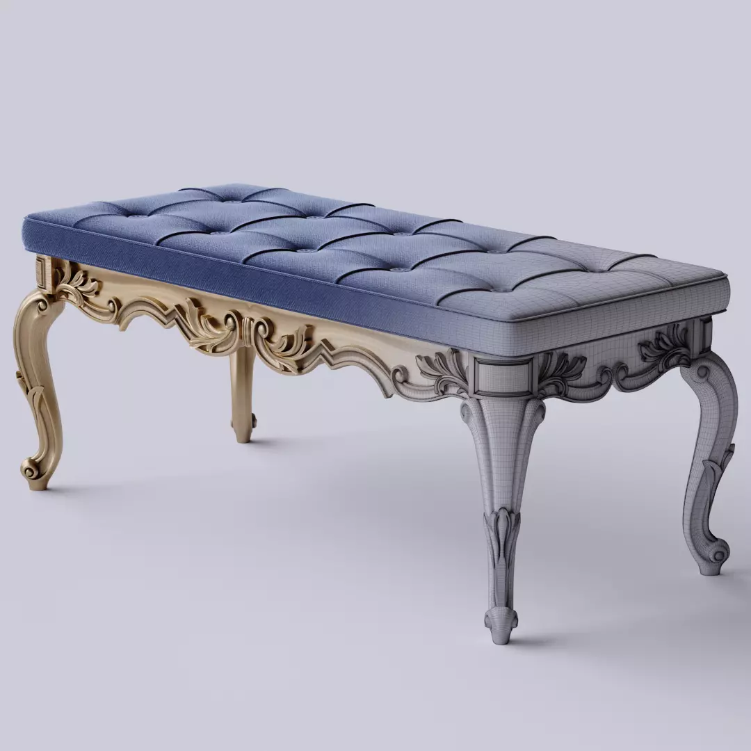 Classic bench 3D model_0