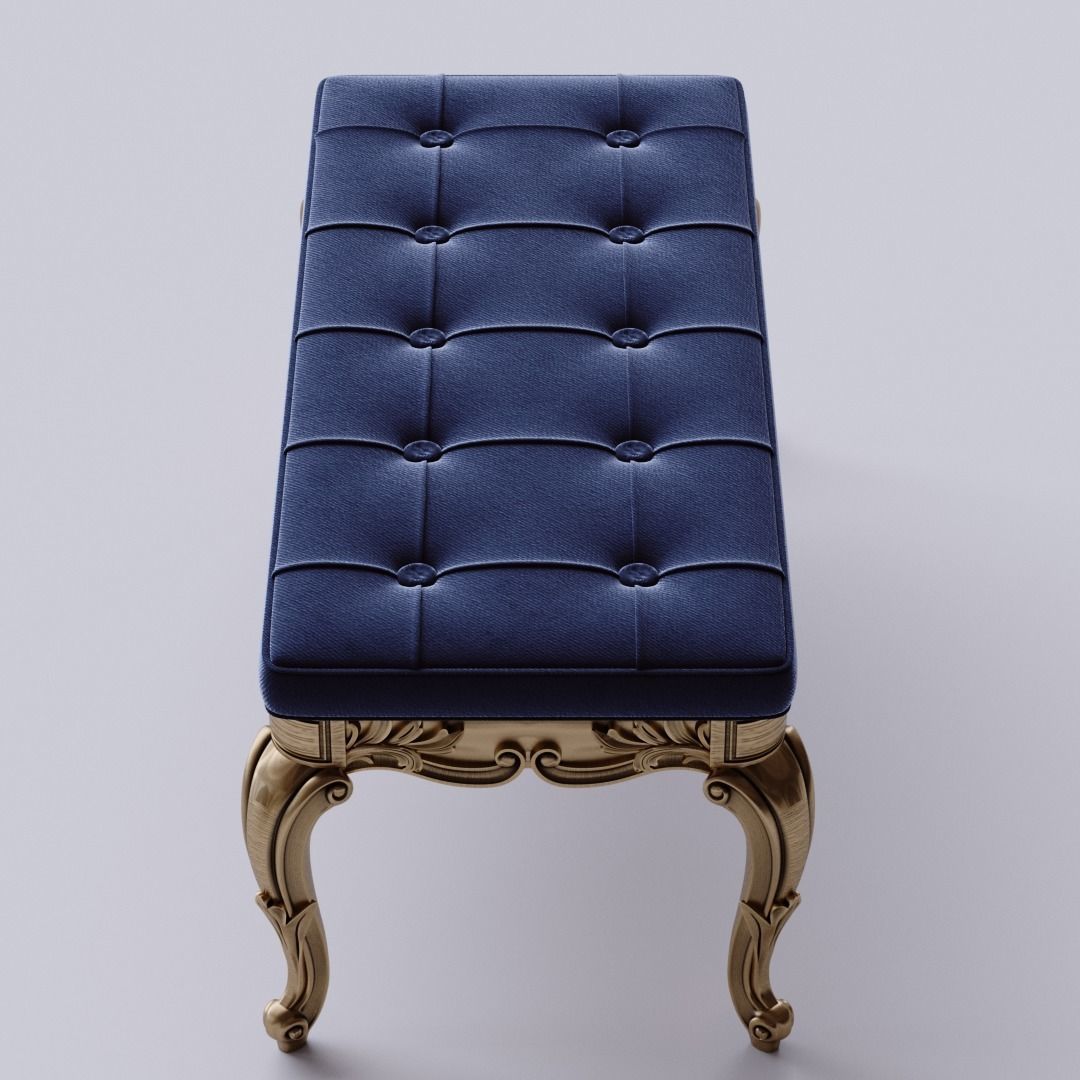 Classic bench 3D model_2