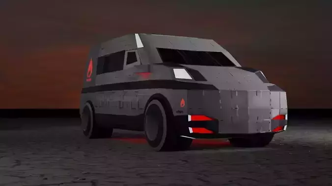 Space Car Low Poly Free low-poly 3D model