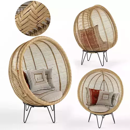 Round rattan cocoon chair