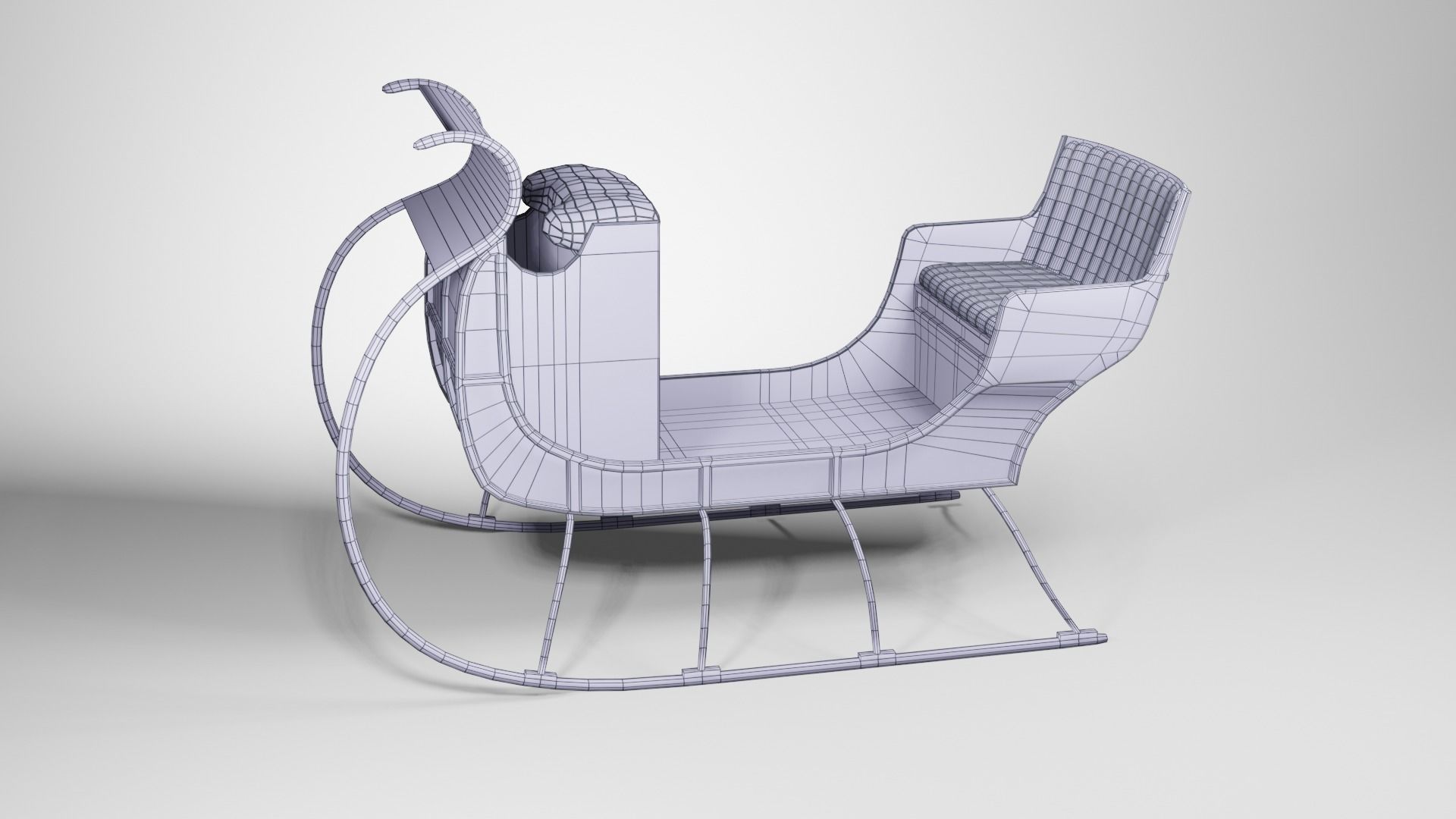 Frozen sleigh Low-poly 3D model_7