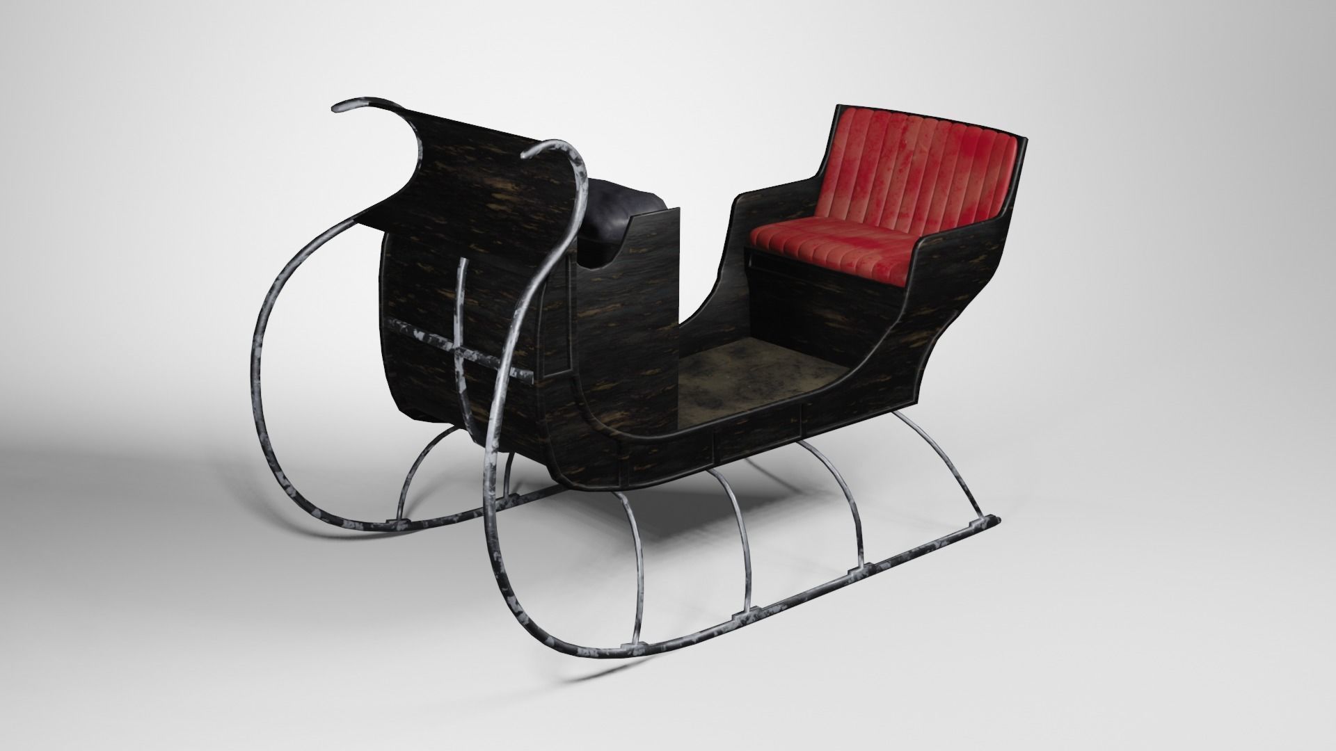 Frozen sleigh Low-poly 3D model_3