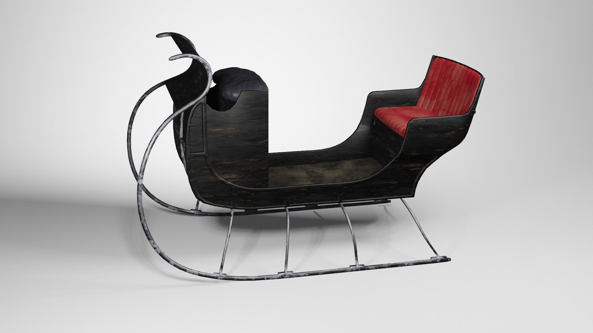 Frozen sleigh Low-poly 3D model_6